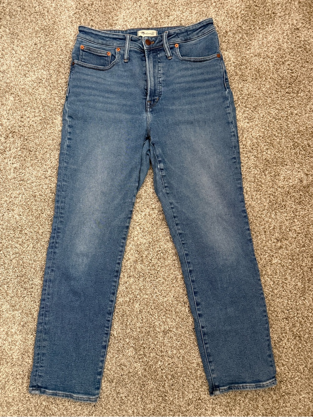 Madewell Perfect Vintage Straight Jeans in Medium Blue